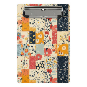 Mini Porte-bloc Courtepoint Patchwork Floral Vibrant aux Tons Chau