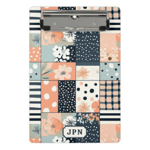 Mini Porte-bloc Courtepoint vintage en patchwork floral de ton pas