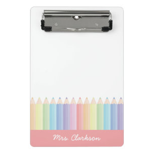 Mini Porte-bloc Crayons Arc-en-Ciel Enseignant Personnalisé