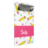 Mini Porte-bloc Crayons et rayures jaunes sur blanc (Incliné)