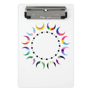 Mini Porte-bloc Crescent Pride Lunes et Coeurs Noirs