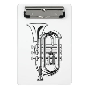 Mini Porte-bloc Croquis d'instrument de musique Trompette noir et