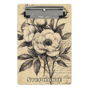 Mini Porte-bloc Croquis floral rustique avec calligraphie - âge (9
