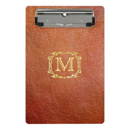 Mini Porte-bloc Cuir personnalisé de Faux de monogramme (Devant)