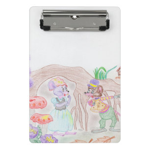 Mini Porte-bloc Custom Kids Artwork, deux mignonnes souris, fleurs