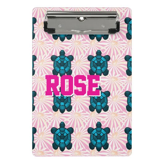 Mini Porte-bloc Custom Tropical Turtle Floral Pattern Seamless  (Devant)