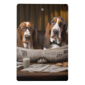 Mini Porte-bloc Cute basset hounds lecture journal (Dos)