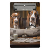 Mini Porte-bloc Cute basset hounds lecture journal (Devant)