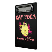 Mini Porte-bloc Cute Cat Yoga - "Respirer, Purr Out" (Angle2)