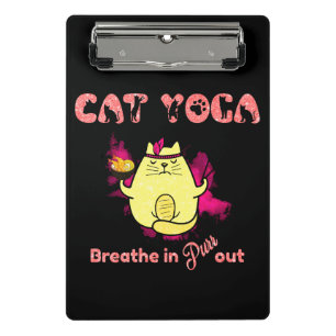Mini Porte-bloc Cute Cat Yoga - "Respirer, Purr Out"