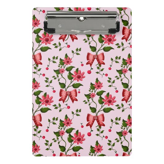 Mini Porte-bloc Cute Cherry Bow floral Pattern  (Devant)