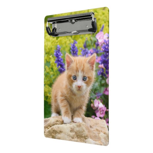 Mini Porte-bloc Cute Ginger Chat Kitten Flowery Portrait sur (Angle2)