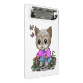 Mini Porte-bloc Cute Kitty Chat et Papillon (Incliné)