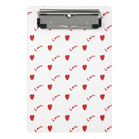 Mini Porte-bloc Cute Red Hearts on White Background | Valentine (Devant)