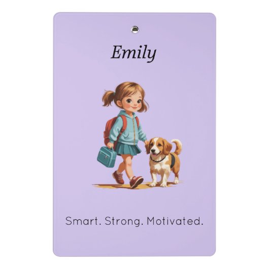Mini Porte-bloc Cute School Clipboard – Custom Name (Dos)