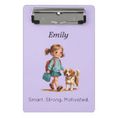 Mini Porte-bloc Cute School Clipboard – Custom Name (Devant)