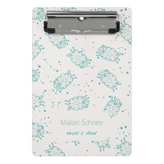 Mini Porte-bloc Cute Sheep – Whimsical Seamless Pattern (Devant)
