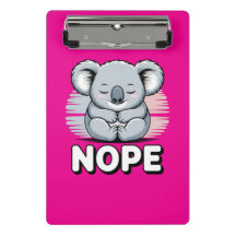 Cute Sleeping Koala “Nope” Funny Cartoon