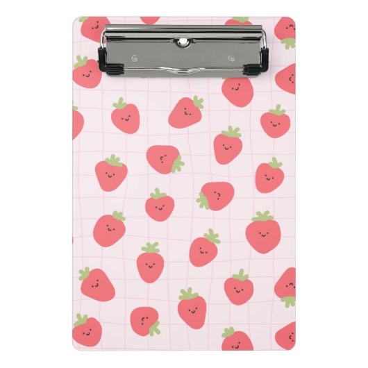 Mini Porte-bloc Cute Strawberry Pattern – Kawaii Strawberry (Devant)