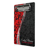 Mini Porte-bloc Damas Noir & Rouge Avec Accents Argent (Angle2)