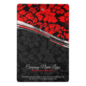 Mini Porte-bloc Damas Noir & Rouge Avec Accents Argent (Dos)