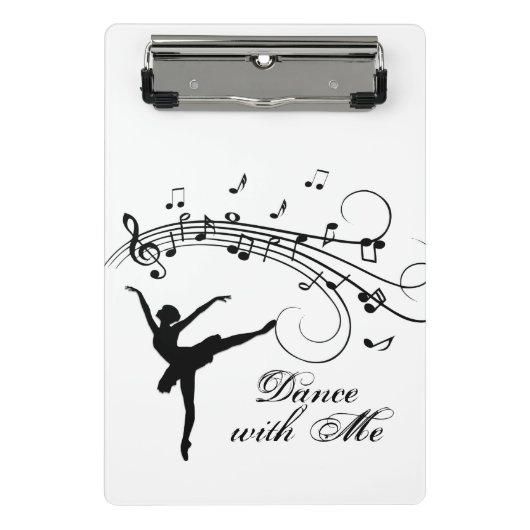 Mini Porte-bloc Danseuse Danse avec Moi Note de Musique (Devant)