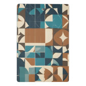 Mini Porte-bloc Dark Blue, Teal, Brown, and Tan Geometric Pattern (Dos)
