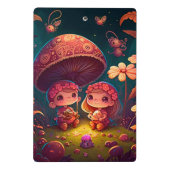 Mini Porte-bloc De beaux elfes mignons jouent sous les champignons (Dos)