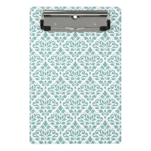 Mini Porte-bloc Défiler Damask Motif Turquoise (Devant)
