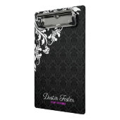 Mini Porte-bloc Dentelle blanche Damas noirs (Angle2)