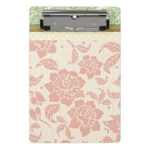 Mini Porte-bloc Dentelle pastel colorée motif pour designers Rose