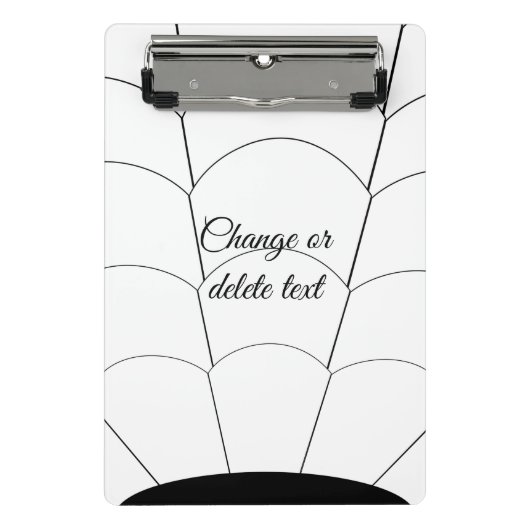 Mini Porte-bloc Design Coquille Art Déco Noir Et Blanc (Devant)