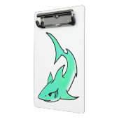 Mini Porte-bloc dessin souriant requin menthe bleu vert océan anim (Angle2)