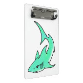 Mini Porte-bloc dessin souriant requin menthe bleu vert océan anim (Incliné)