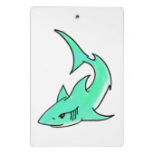 Mini Porte-bloc dessin souriant requin menthe bleu vert océan anim (Dos)
