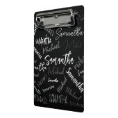 Mini Porte-bloc Deux noms couple motif monogramme noir gris blanc (Angle2)