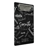 Mini Porte-bloc Deux noms couple motif monogramme noir gris blanc (Incliné)