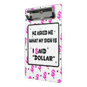Mini Porte-bloc Dollar Is My Sign – Hot Pink Hustle Design (Angle2)