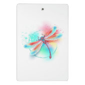 Mini Porte-bloc Dragonfly rouge sur l'arrière - plan aquarelle (Dos)