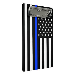 Mini Porte-bloc Drapeau de police de la ligne bleue mince