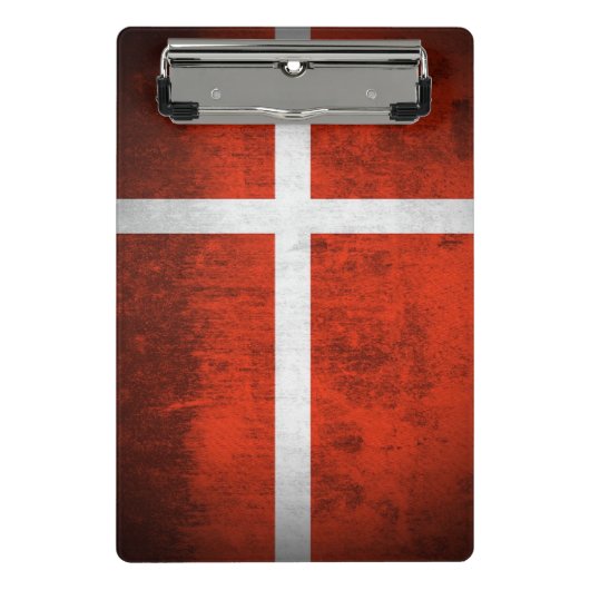 Mini Porte-bloc Drapeau grunge du Danemark (Devant)