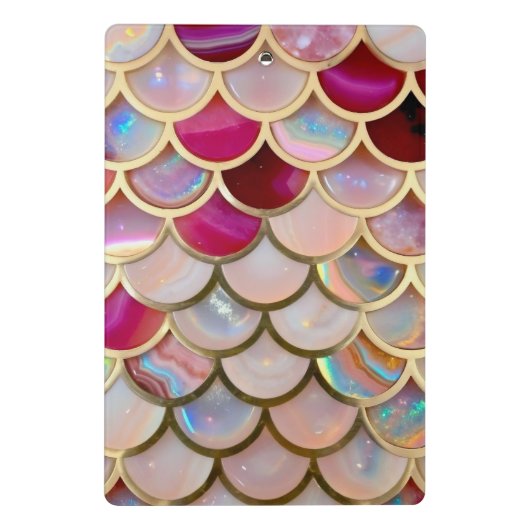 Mini Porte-bloc Échelles de sirènes d'iridescente rose (Dos)