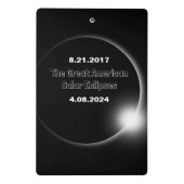 Mini Porte-bloc Éclipse solaire double datée 2024 & 2017 (Dos)