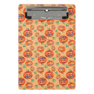 Mini Porte-bloc Effrayant et souriant Halloween citrouille Serviet
