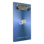 Mini Porte-bloc Elégant Bleu Moderne Monogramme Modèle tendance (Incliné)