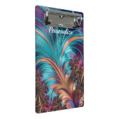 Mini Porte-bloc Elégant bleu violet Abstrait plumes Personnalisé (Incliné)