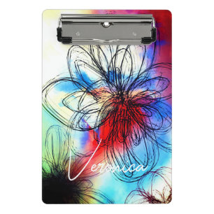 Mini Porte-bloc Élégant Chic Dahlia Floral Signature Abstraite