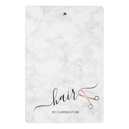 Mini Porte-bloc Elégant ciseaux d'or rose moderne coiffeur (Dos)