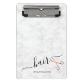 Mini Porte-bloc Elégant ciseaux d'or rose moderne coiffeur (Devant)