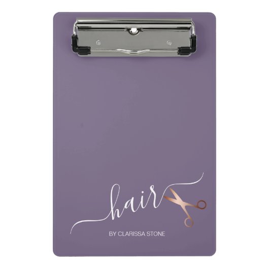 Mini Porte-bloc Elégant ciseaux d'or rose moderne coiffeur (Devant)